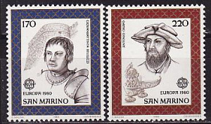 Сан-Марино, 1980, Европа, Известные личности, 2 марки